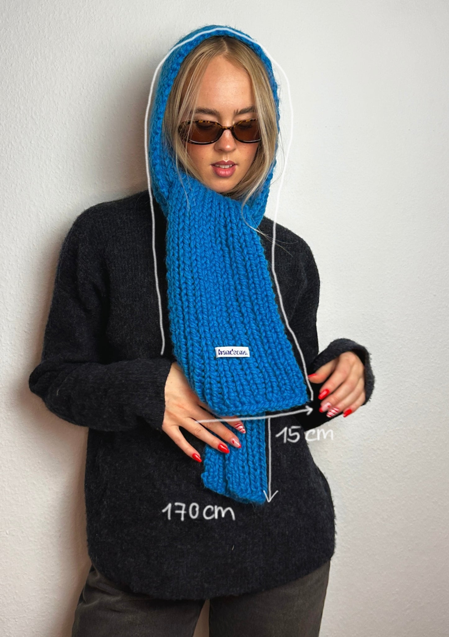 blue chunky scarf
