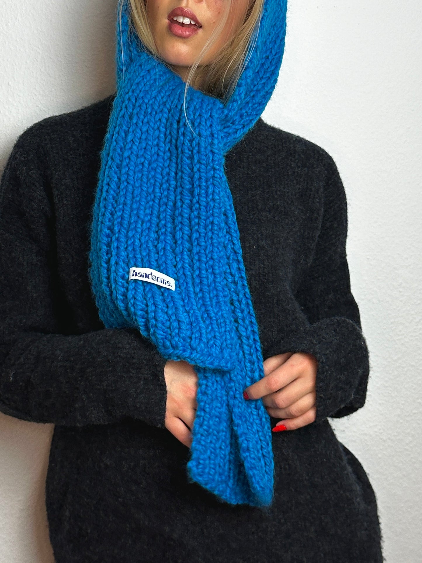 blue chunky scarf